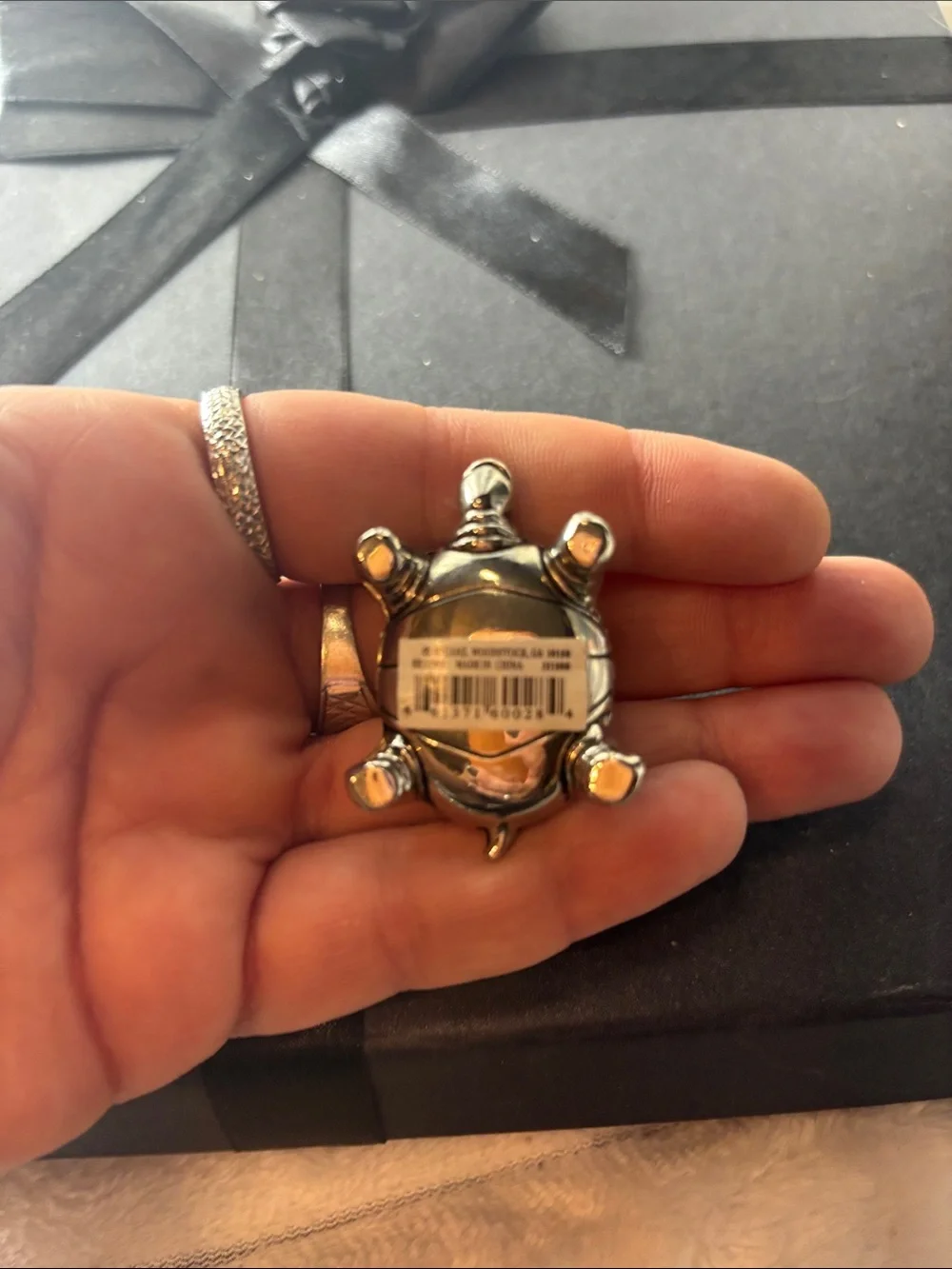 Silver Turtle with Pink 